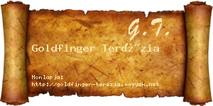 Goldfinger Terézia névjegykártya